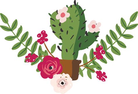 Cactus Clipart Floral Cactus Floral Transparent Free For Download On