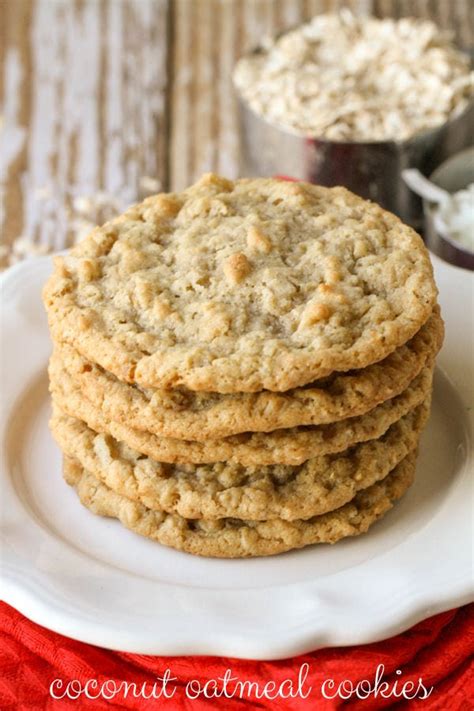 Chewy Coconut Oatmeal Cookies Recipe — Dishmaps