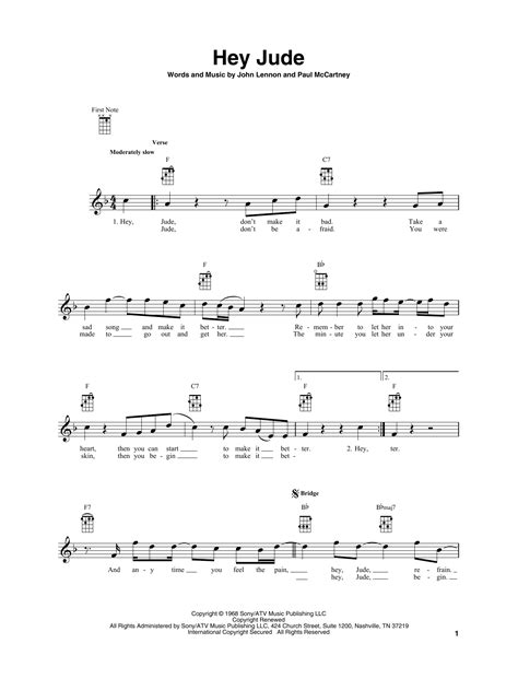 Download the pdf, print it and use our learning tools to master it. Hey Jude Sheet Music | The Beatles | Ukulele