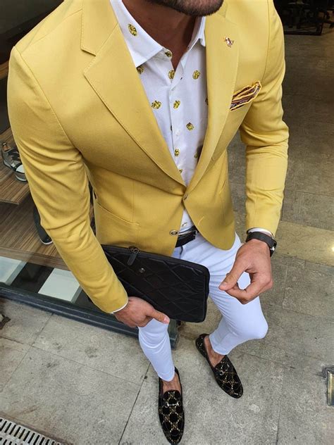 Aysoti Yellow Slim Fit Blazer Aysotiman