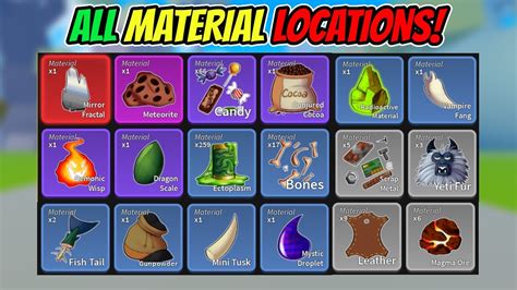 How To Get All Materials In Blox Fruits Update 17 Part 3 All Locations