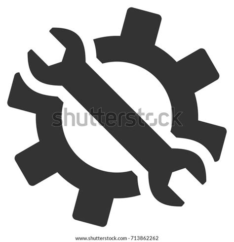 Wrench Gear Tools Vector Icon Style Stock Vector Royalty Free 713862262
