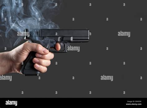 Handgun In Men Hand Closeup Stock Photo Alamy