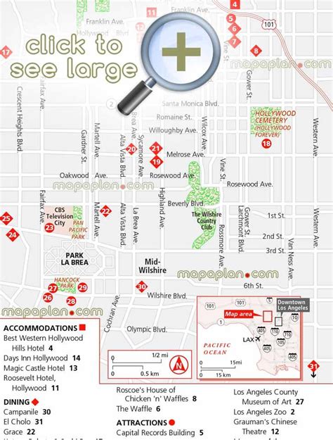 Los Angeles Maps Top Tourist Attractions Free Printable City