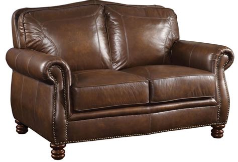 Coaster Furniture Montbrook Brown Leather Loveseat 503982 Usa
