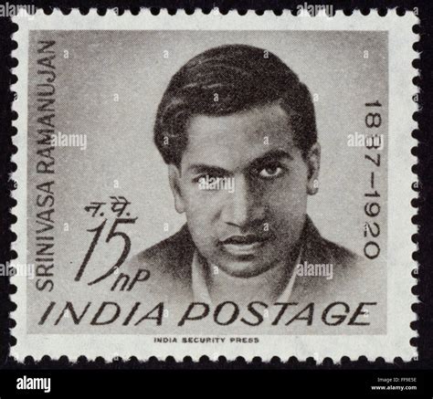 Srinivasa Ramanujan N1887 1920 Indian Mathematician On An Indian