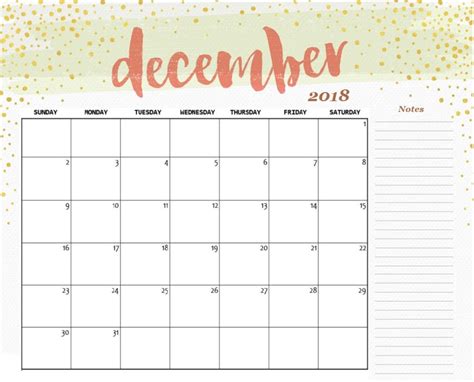 Printable December 2018 Calendar Calendar Printables Print Calendar