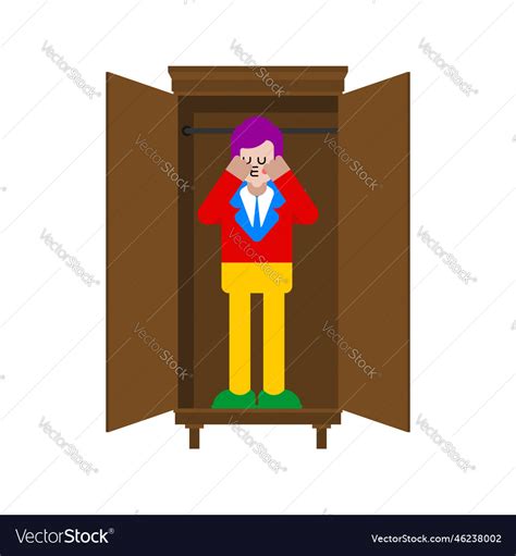 Coming Out Gay In Out Of Closet Public Royalty Free Vector