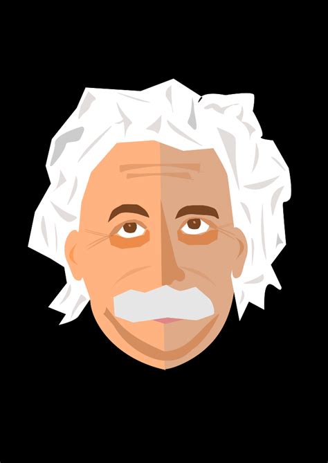 Albert Einstein In Black Background Public Domain Vectors
