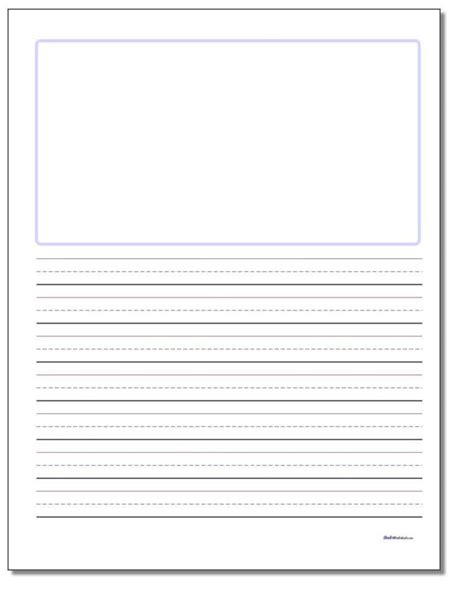 Handwriting Paper Within Blank Four Square Writing