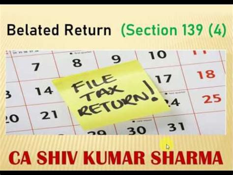 The income tax act 1967, in its current form (1 january 2006), consists of 10 parts containing 156 sections and 9 schedules (including 77 amendments). Belated Return - Section 139(4) of Income Tax Act, 1961 ...