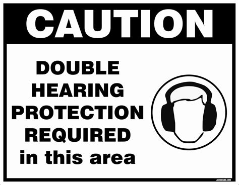 Caution Double Hearing Protection Mine Safety Signs
