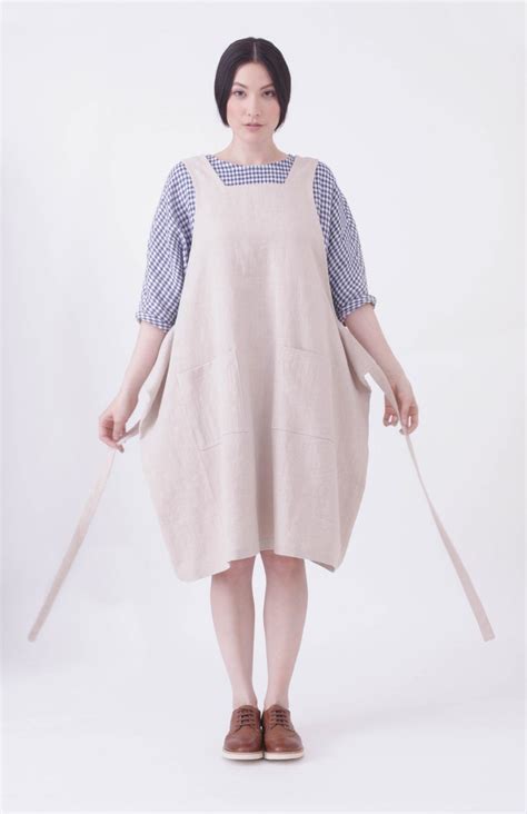 Love This Linen Pinafore Apron Handmade In England With Dungaree Back