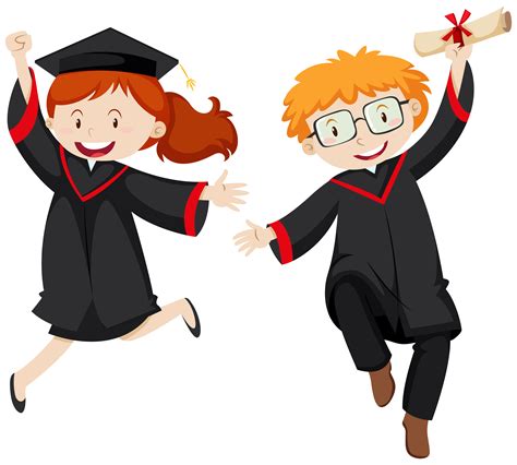 Two Graduated Students In Graduation Gowns 591420 Vector Art At Vecteezy
