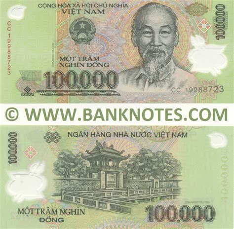 Viet Nam 100000 Dong 2004 20 Vietnamese Currency Banknotes Asian