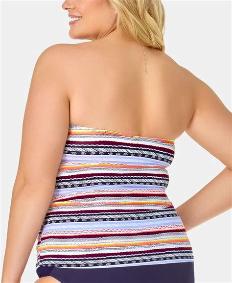 Anne Cole Plus Size Printed Twist Bandeau Tankini And Reviews Swimsuits