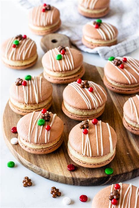 Gingerbread Macarons Filled With Gingerbread Buttercream Topped With