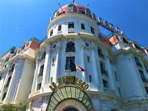 Hotel Negresco Detalle Agradable Riviera Francesa Imagen Editorial
