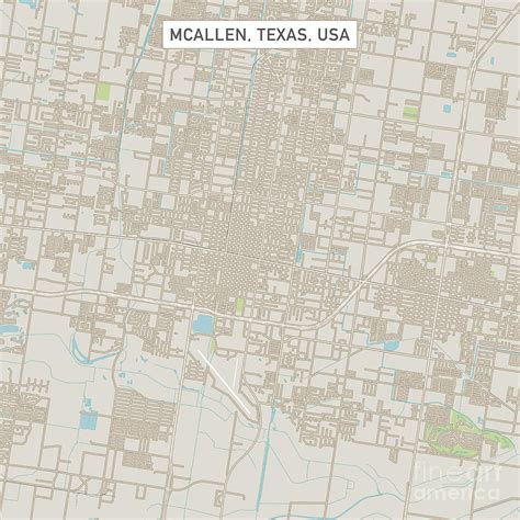 Mcallen Texas Us City Street Map Digital Art By Frank Ramspott Fine