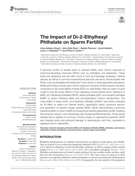 Explore the vast range of di 2 ethylhexyl sebacate at alibaba.com and get your hands on these verified chemicals for distinct purposes. (PDF) The Impact of Di-2-Ethylhexyl Phthalate on Sperm ...