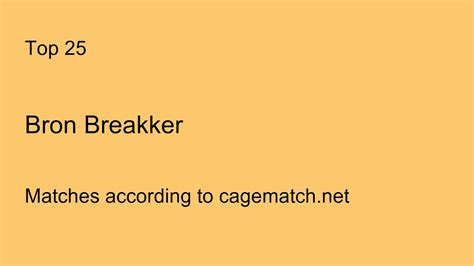 Bron Breakker S Top Matches According To According To Cagematch Net
