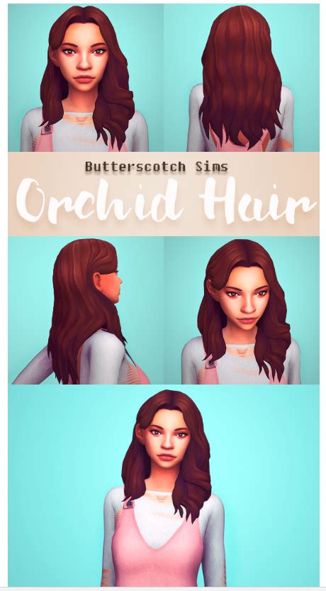 Orchid Hair By Butterscotchsims Via Tumblr Female Hair Long Bgc