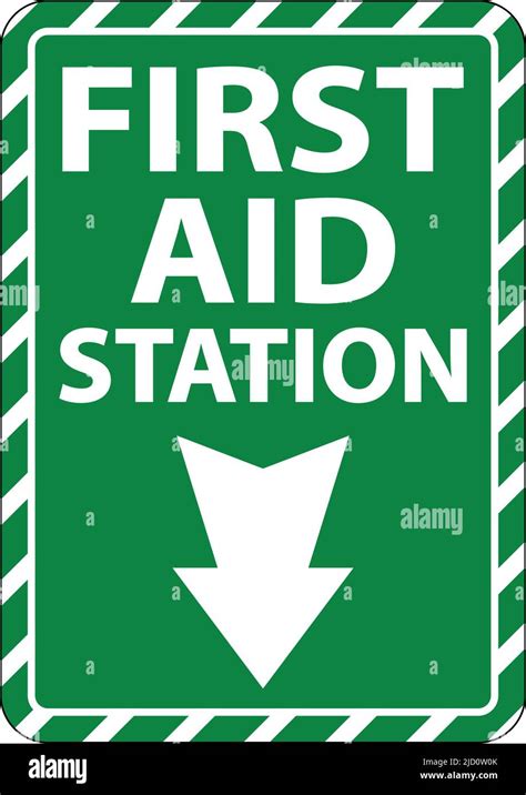 First Aid Station Sign On White Background Stock Vector Image And Art Alamy