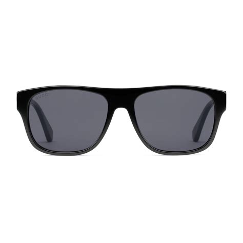 gucci velvet rectangular frame acetate sunglasses in black for men save 7 lyst