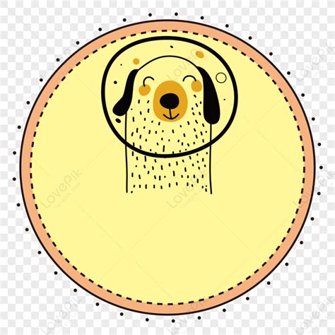 Yellow Round Cartoon Dog Border Png White Transparent And Clipart Image