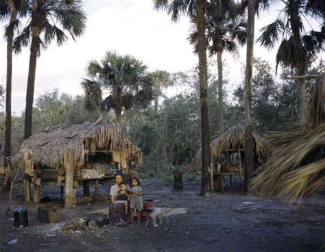 Florida Memory Seminole Mother With Her Children Sitting Next To