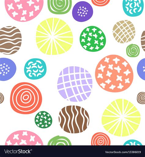 Polka Dots Doodle Seamless Pattern Royalty Free Vector Image