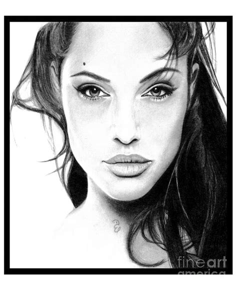 Angelina Jolie Pencil Drawing Drawing By Debbie Engel Fine Art America