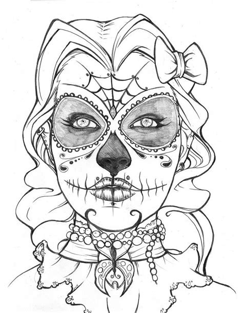Sugar Skull Coloring Page - Free Printable Designs for Adults and Kids