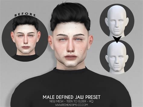Male Defined Jaw Preset At Redheadsims Sims 4 Updates
