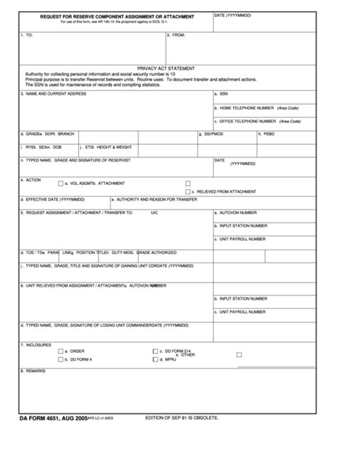 Fillable Da Form 7222 Printable Forms Free Online