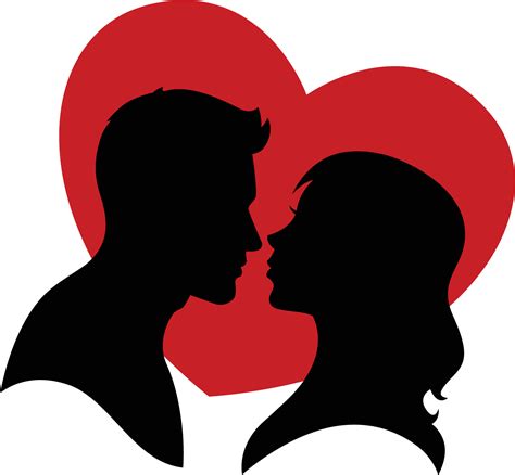 Picture Black And White Couple Vector Heart Couple Silhouette Clipart