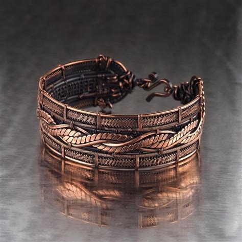 Wire Wrapped Copper Bracelet Wire Wrap Bracelet Handmade Woven