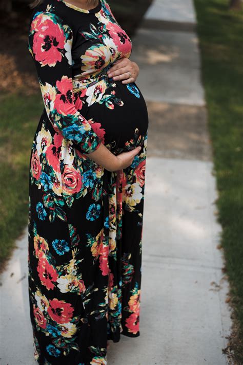 Maternity Friendly Rose Floral Maxi Dress In Black Size Up For Maternity Dress Black Floral