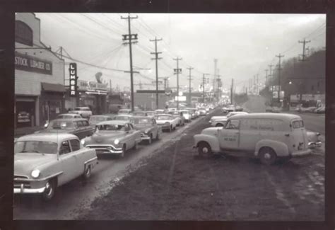 Real Photo Seattle Washington Street Scene 1950s Cars Postcard Copy