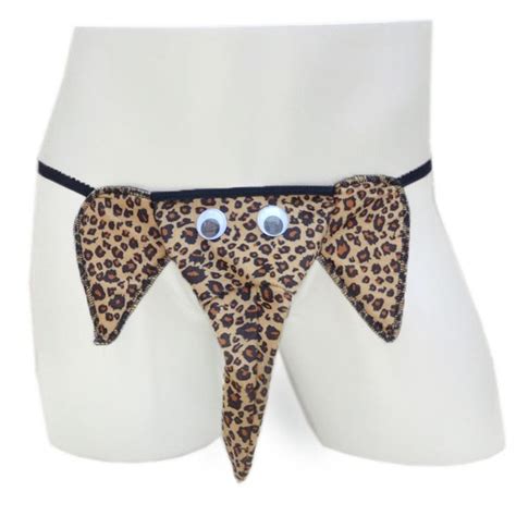 Brand Male Three Dimensional Small Leopard Thong G String Sexy Mens