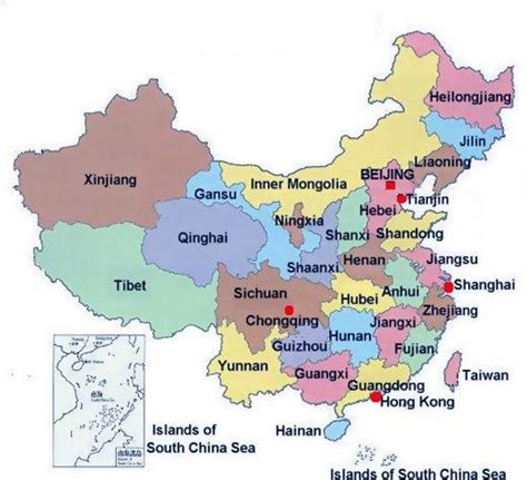 Karte China Provinzen Landkarte