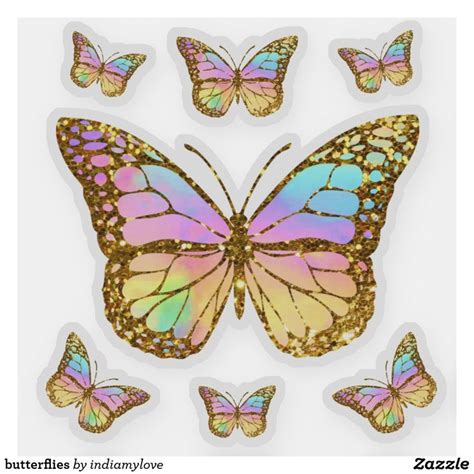 A Group Of Butterflies With Different Colors On The Wings And One Is