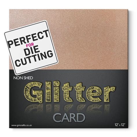 Rose Gold Glitter Card 285gsm 12 X 12 5pk Gm Crafts