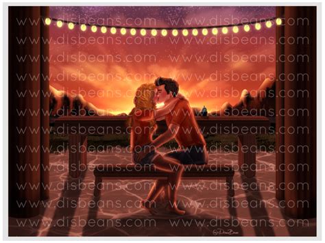 Percabeth Tlo Bench Kiss Scene Quote No Quote Choose Card Size Print Shop Disbeans