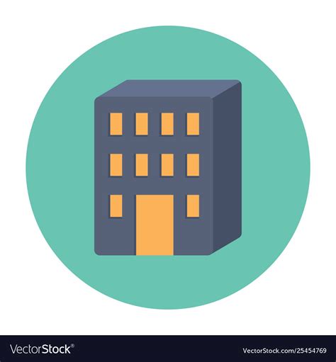 Flat Icon Building Hotel Office Royalty Free Vector Image