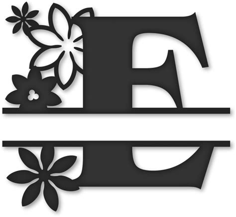 Download Flower Split Monogram E - Split Letter E Monogram - Free ...
