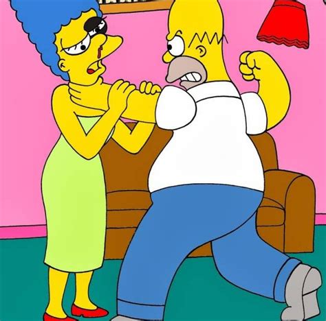 Does This Pic Of Homer Simpson Beating Up Marge Make You Think Again