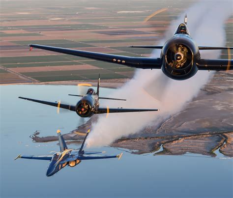 Picture Of The Day Us Navy Blue Angels Heritage Flight F6f Hellcat