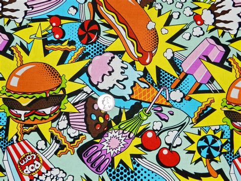 Burger with french fries and drink. Comic Strip Food 31 inches x 42 inches Last Piece