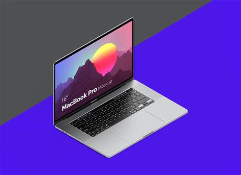 Free Isometric 16 Inches Apple Macbook Pro 2020 Mockup Psd Good Mockups